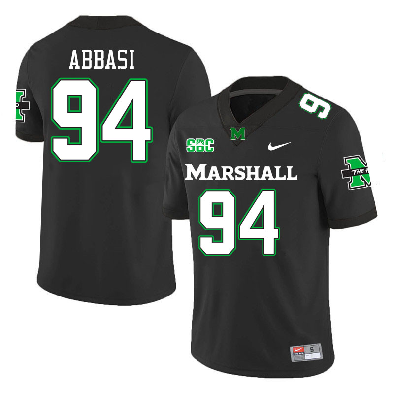 Marshall Thundering Herd #94 Ali Abbasi College Football Jerseys Stitched-Black